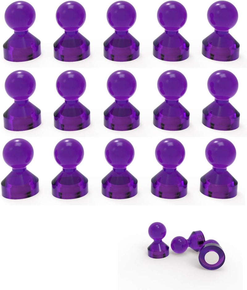 Ant Mag Magnetic Push Pins Strong Push Pin Magnets for Fridge Whiteboards Calendars Maps in School & Office Pack of 18 Purple - Image 1
