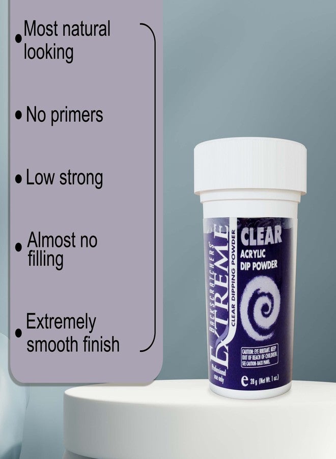 Backscratchers Extreme Acrylic Dip Powder - Long Lasting Quick Dry Nail Color - Professional Salon Quality Manicure - Clear, 1 Ounce - Image 4