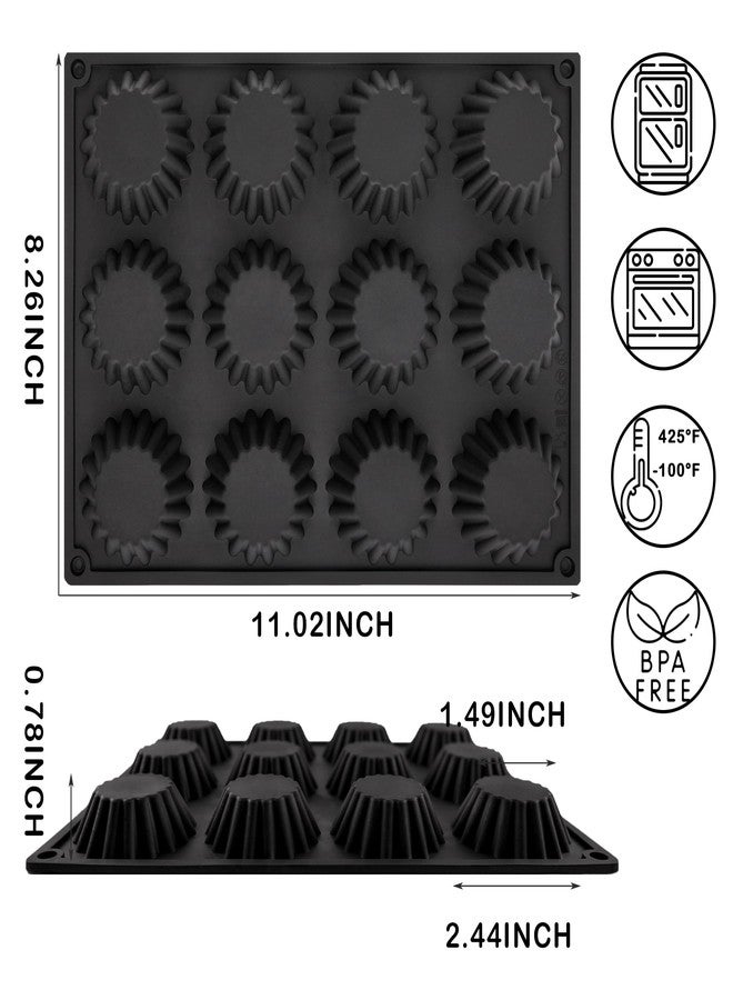 Inn Diary Peanut Butter Cup Molds 12-Cup Butter Bites Mold 2pcs Silicone Chocolate Candy Mold for Fat Bomb Chocolate Mini Peanut Butter Cup - Image 2