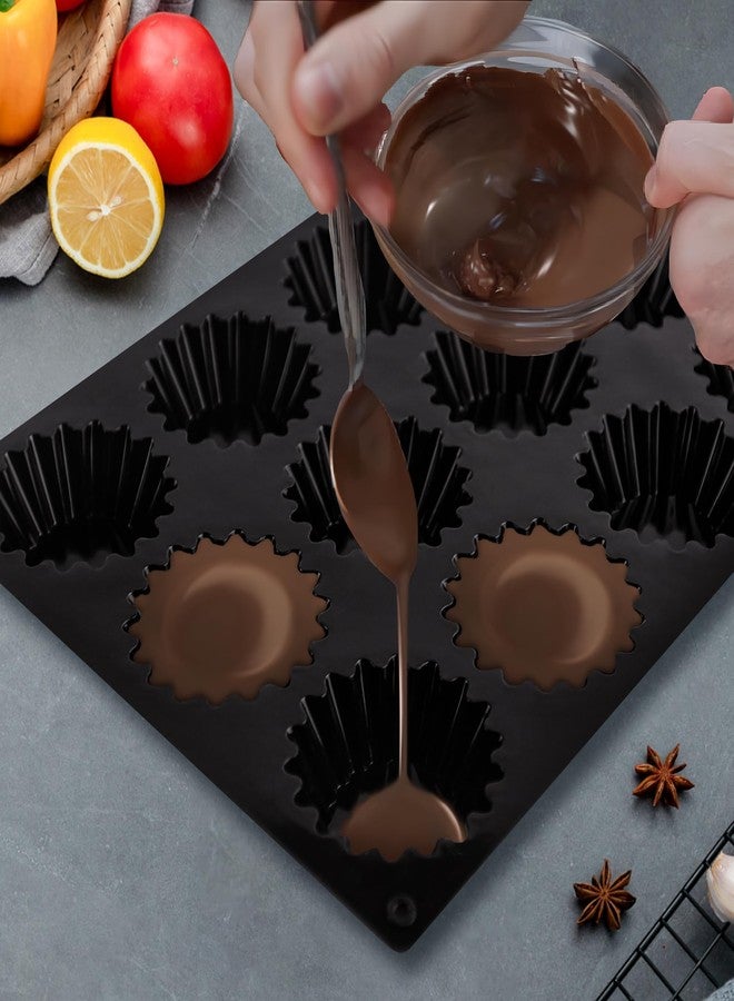 Inn Diary Peanut Butter Cup Molds 12-Cup Butter Bites Mold 2pcs Silicone Chocolate Candy Mold for Fat Bomb Chocolate Mini Peanut Butter Cup - Image 5