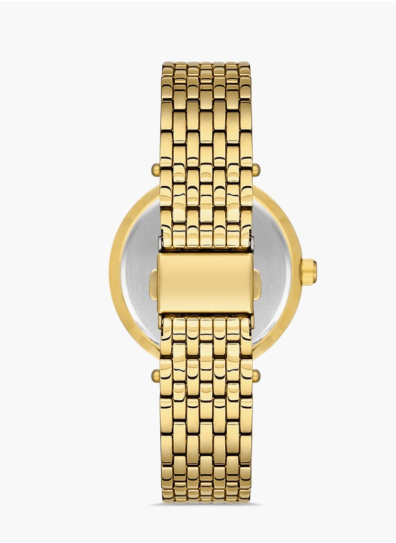 OMAX Omax Women's Luxury Wrist Watch, Watches for Women, Stainless Watches, Gold Steel Band, Scratchless Round Dial, Waterproof Watch, 1 Year Warranty  - Image 3