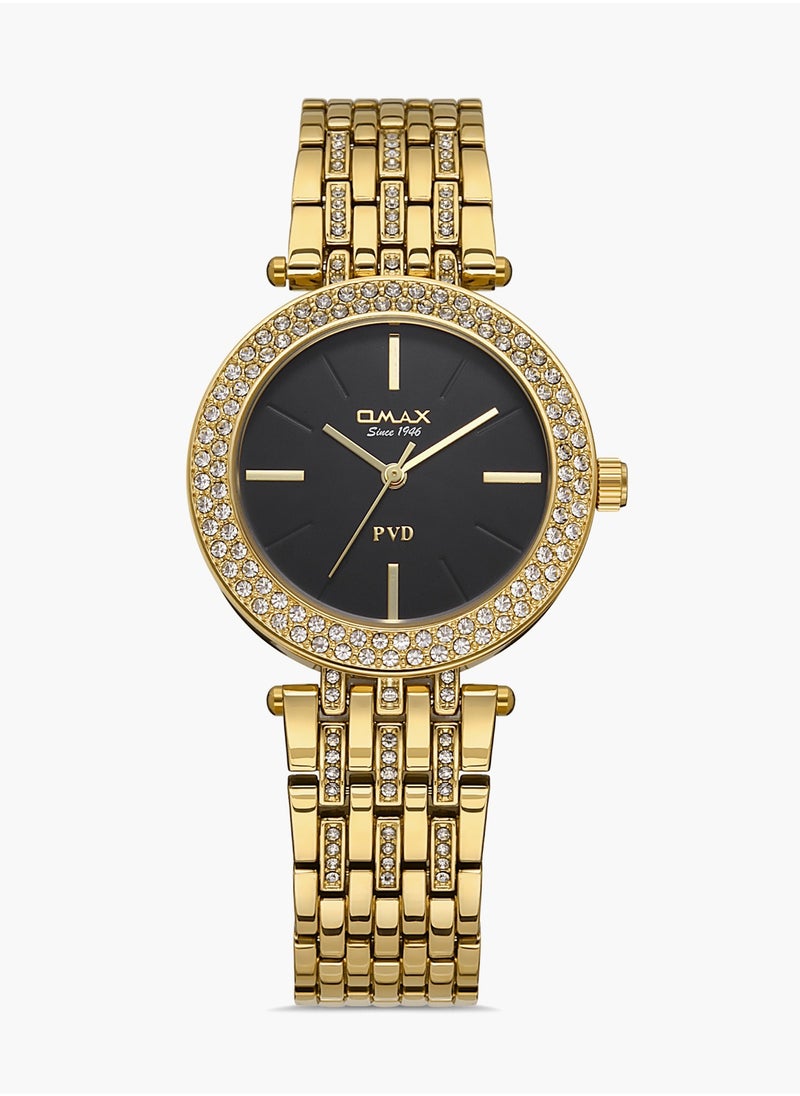 OMAX Omax Women's Luxury Wrist Watch, Watches for Women, Stainless Watches, Gold Steel Band, Scratchless Round Dial, Waterproof Watch, 1 Year Warranty  - Image 1