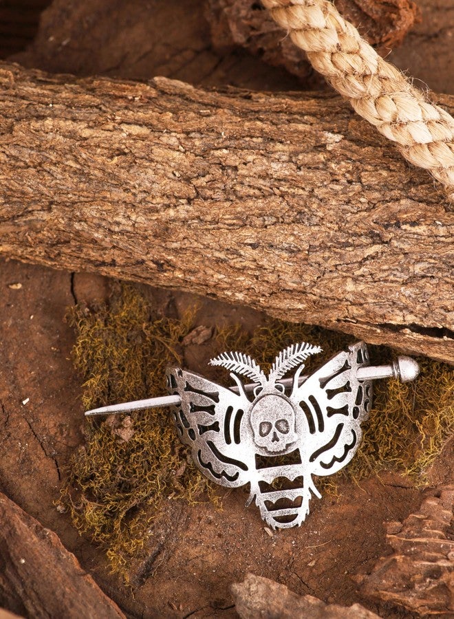 HAQUIL Skull Moth Insect Hairpin Silver Hair Sticks Irish Hair Decor For Long Hair - Image 5