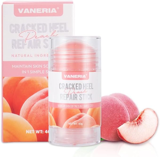 VANERIA Cracked Heel Repair Stick Heel Balm for Cracked Feet Treatment with Shea Butter Coconut Oil Deeply Moisturize Soften FeetExfoliates Dead Skin 40g Peach - Image 1