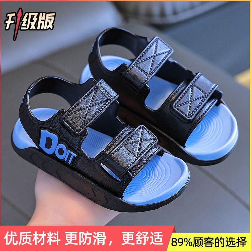 Childrens Boys Sandals New Summer Non-Slip Soft Sole Girls Internet Celebrated Baby Middle and Old Childrens Fashionable Beach Shoes khaki Upgrade - Image 2