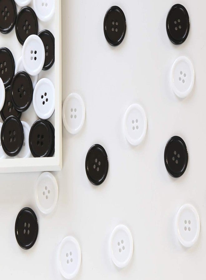GANSSIA 1 Inch (25mm) Black Resin Buttons Sewing Flatback Button for Garment DIY Craft Decoration Pack of 50PCS - Image 4