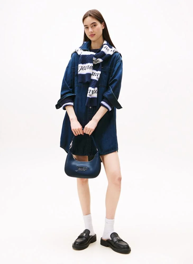 TOMMY JEANS Denim Relaxed Shirt Mini Dress