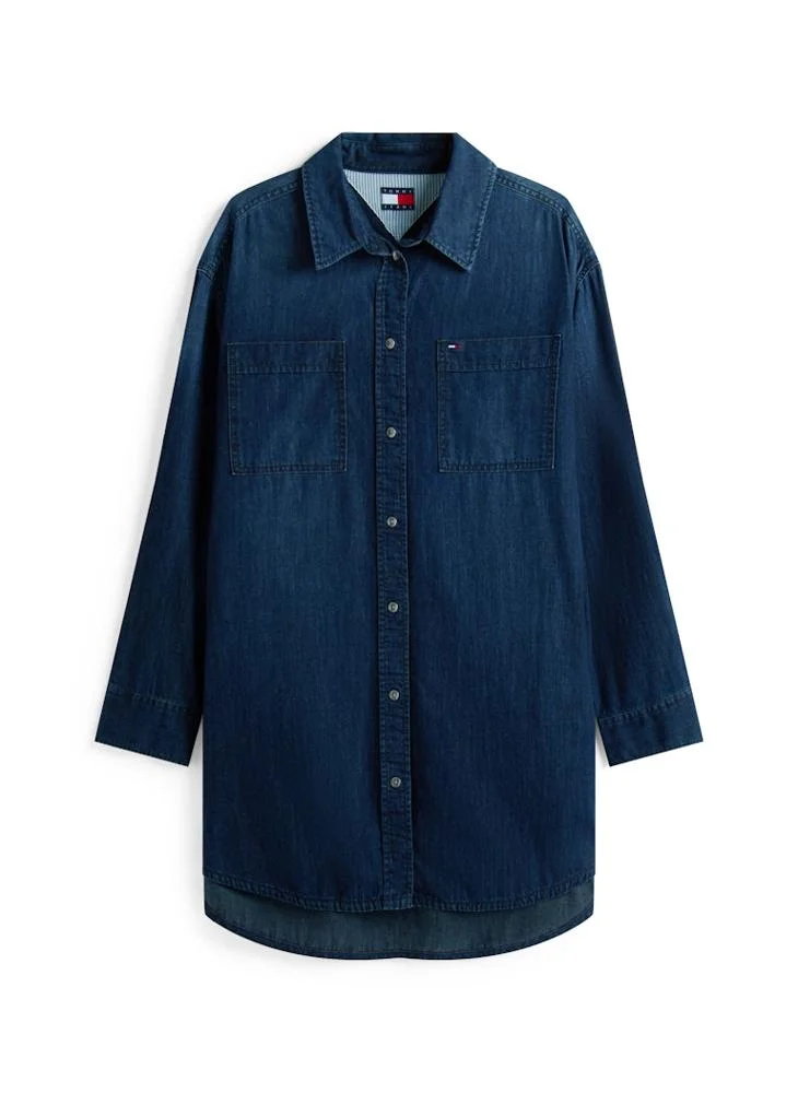 TOMMY JEANS Denim Relaxed Shirt Mini Dress