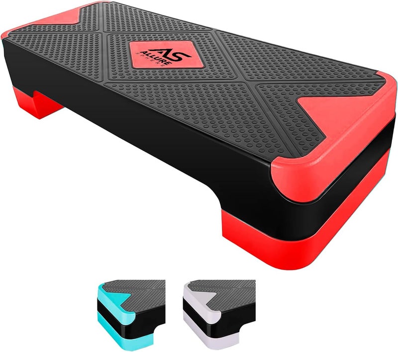 Allure Sphere Aerobic Stepper For Home & Gym - Suited For Cardio, Yoga, Weights, Exercise Workout, Stretching, Fitness - Non-Slip Adjustable 2 Level Steps (L 68 x W 28 x H 10) - Image 1