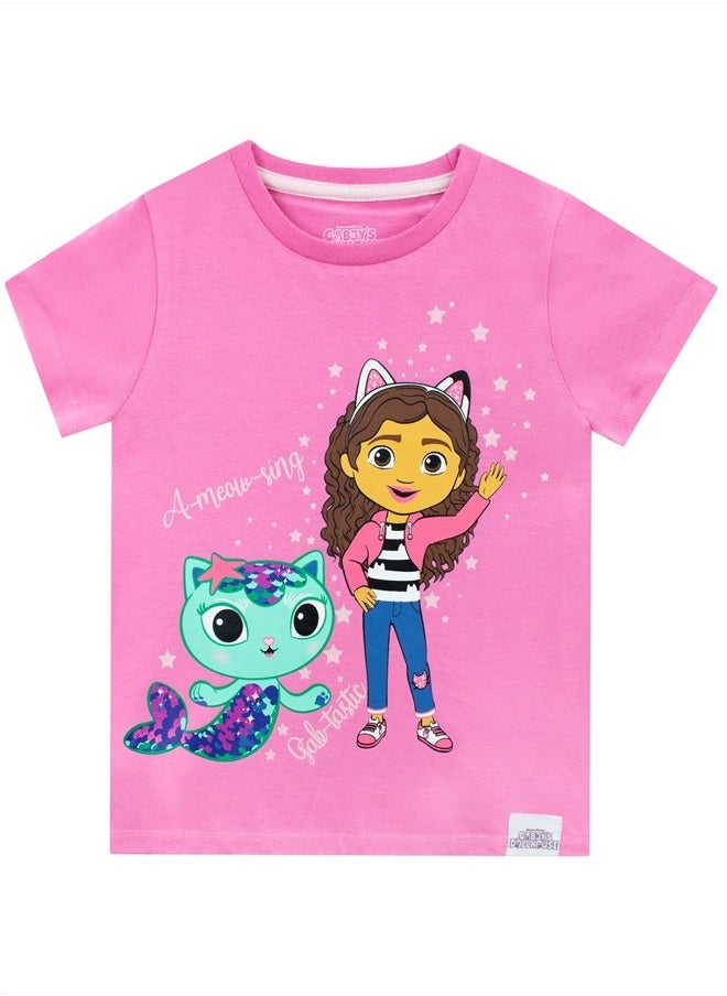 DreamWorks - Gabby's Dollhouse T-Shirt Girls Gabbys Mercat Tee Short Sleeve Pink 5 - Image 1