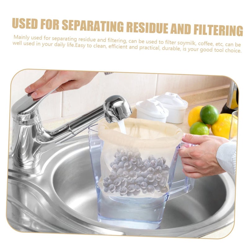 Reusable Cotton Nut Milk Bag Drawstring Filter For Soy Milk Cold Brew Food Strainer - Image 5