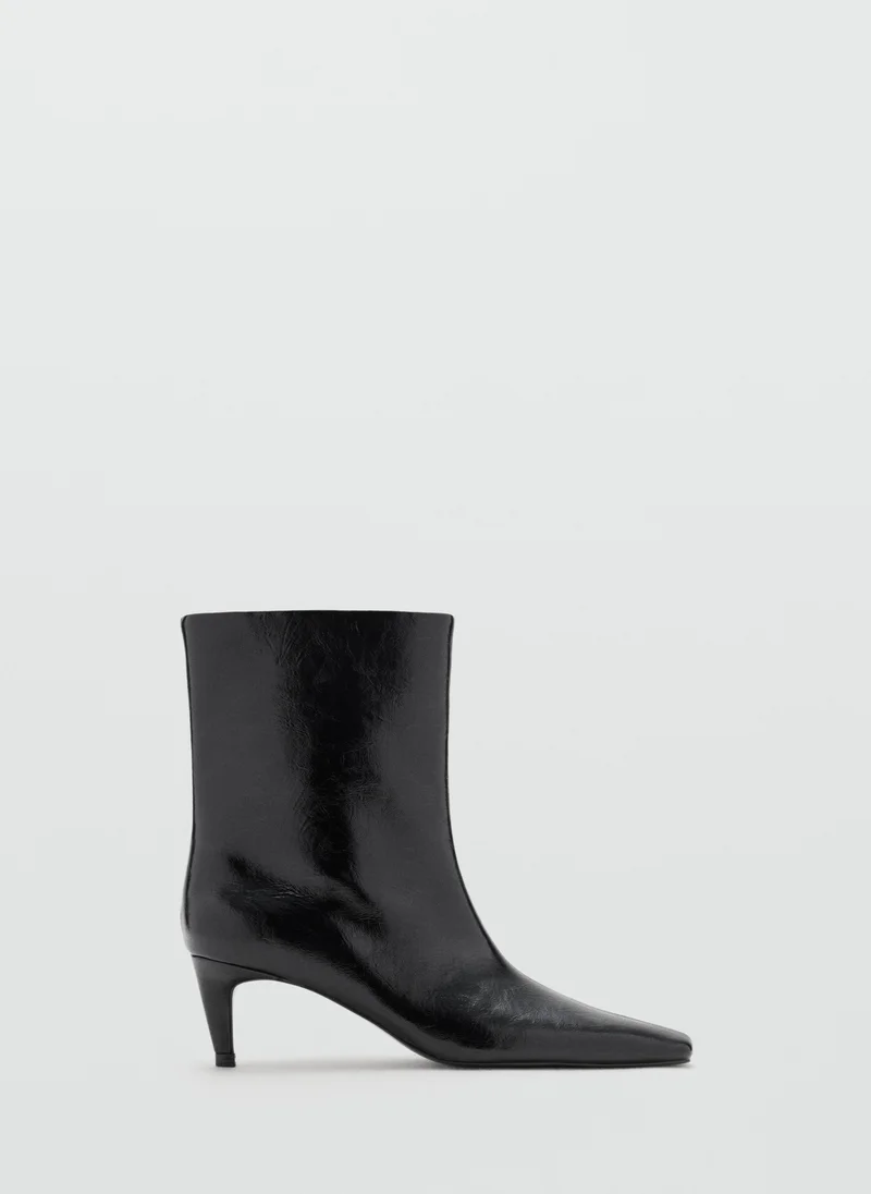 Mango Ankle Boots With Square Toe Heel