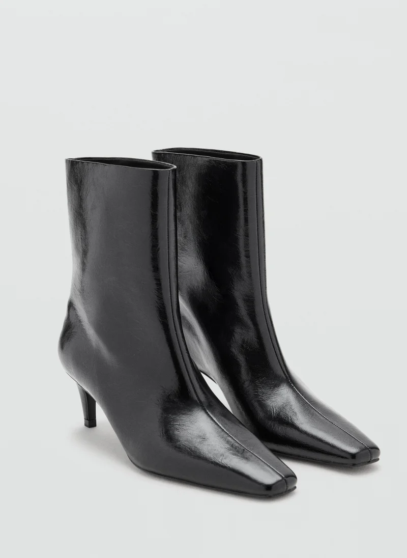 Mango Ankle Boots With Square Toe Heel