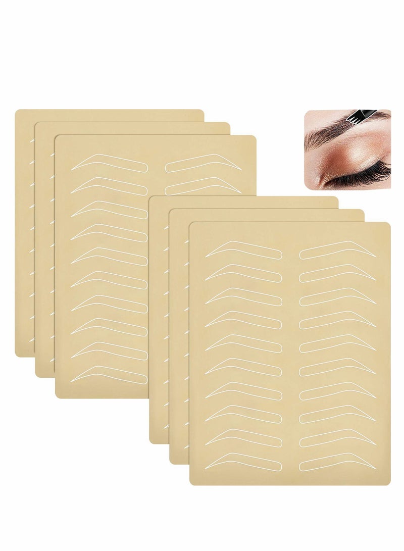 NIBEMINENT Eyebrow Practice Skin, 6 PCS Microblading Supplies Double Sided Skins for Permanent Makeup Silicone Skin Kits - Image 1