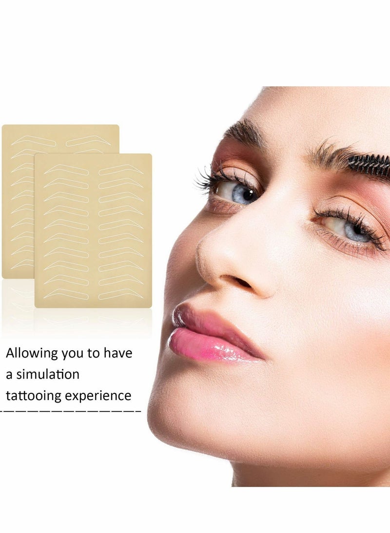 NIBEMINENT Eyebrow Practice Skin, 6 PCS Microblading Supplies Double Sided Skins for Permanent Makeup Silicone Skin Kits - Image 4