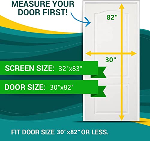 DOOREASY Magnetic Screen Full Frame Loop Sewn Full Sizes Instant Screen Door, Add-On Magnets and Weight Bars Net Screen Door(Fits Doors Up to 30"x82") - Image 2