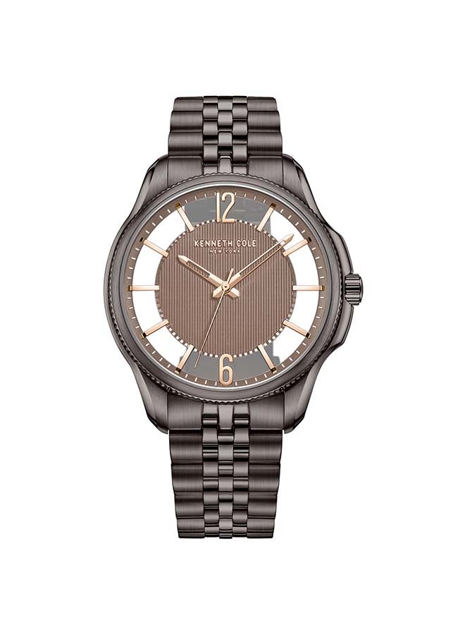 Kenneth Cole New York ساعة أنالوج كوارتز كلاسيكية حديثة بقطر 42 مم بقرص بني للرجال - Image 1