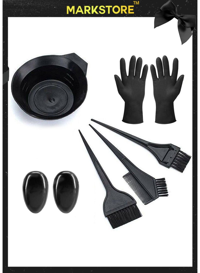 مارك ستور مجموعة فرشاة شعر ووعاء لصبغ الشعر - مجموعة صبغ شعر قابلة للتخصيص مع وعاء خلط و3 فرش وقفازات فاخرة للاستخدام في الصالون والمنزل - Image 1