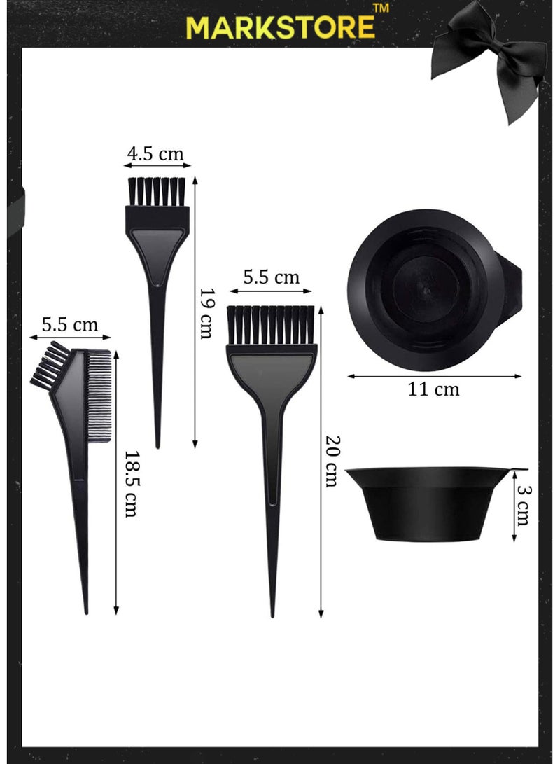 مارك ستور مجموعة فرشاة شعر ووعاء لصبغ الشعر - مجموعة صبغ شعر قابلة للتخصيص مع وعاء خلط و3 فرش وقفازات فاخرة للاستخدام في الصالون والمنزل - Image 2