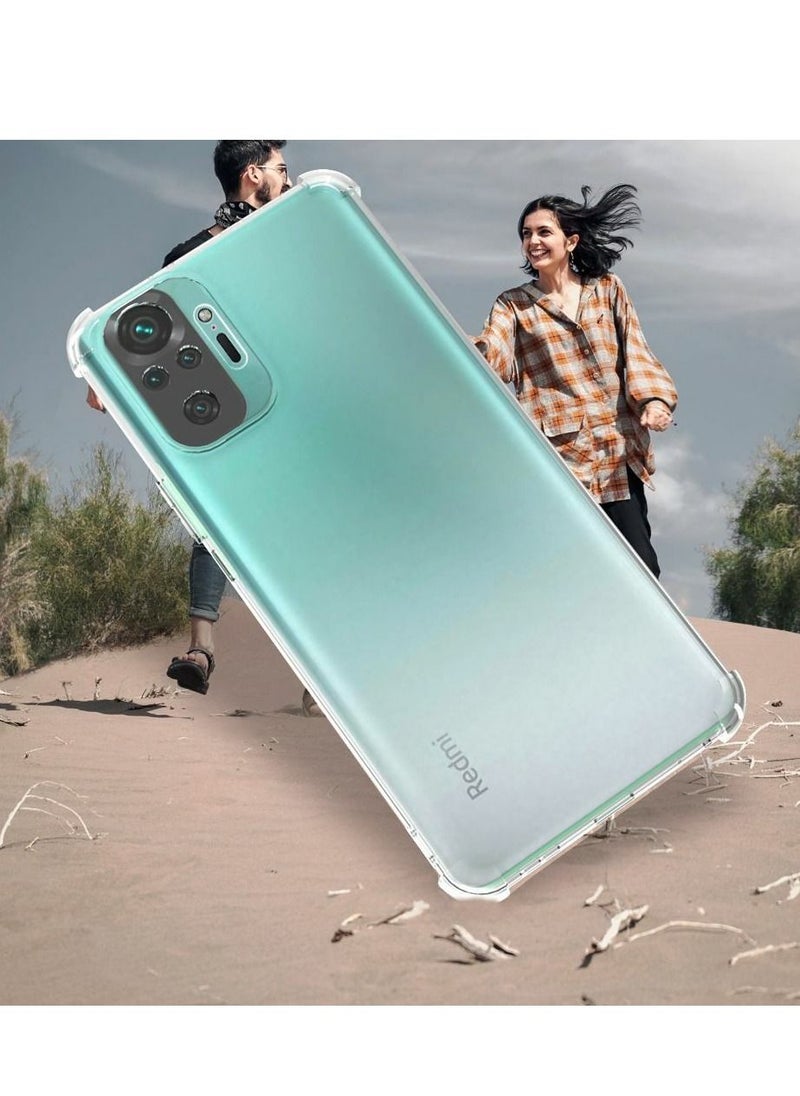 بورتوني جراب Redmi Note 10 4G مع 2 من الزجاج المقوى رفيع للغاية من السيليكون الناعم من مادة TPU غطاء مقاوم للصدمات لهاتف Xiaomi Redmi Note 10 4G  - Image 4