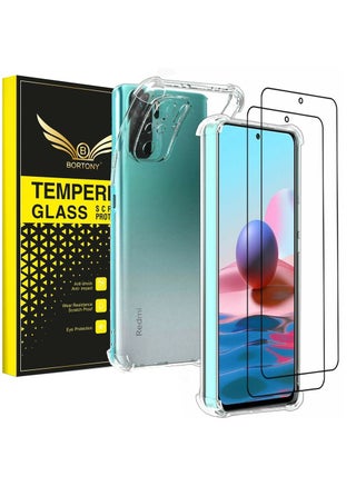 جراب Redmi Note 10 4G مع 2 من الزجاج المقوى رفيع للغاية من السيليكون الناعم من مادة TPU غطاء مقاوم للصدمات لهاتف Xiaomi Redmi Note 10 4G - pzsku/ZC031514CB61FC3DCBD06Z/45/_/1683551286/e03855dc-5efc-4ffe-95ee-69555a55a701
