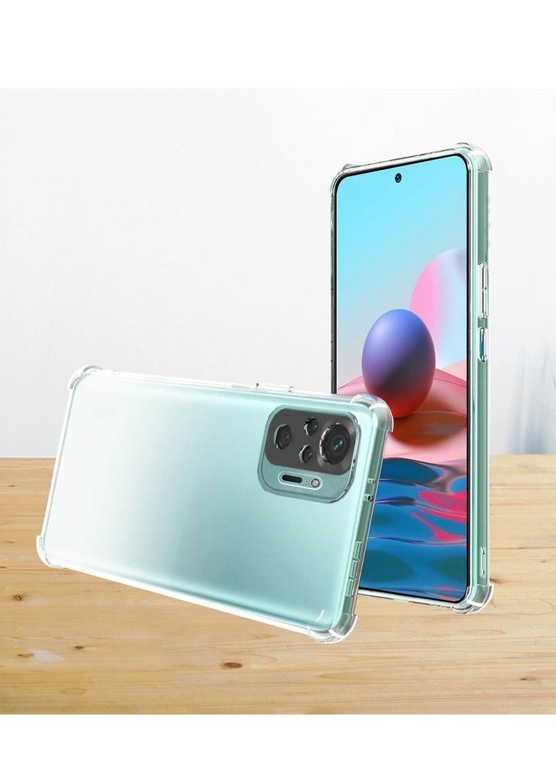 بورتوني جراب Redmi Note 10 4G مع 2 من الزجاج المقوى رفيع للغاية من السيليكون الناعم من مادة TPU غطاء مقاوم للصدمات لهاتف Xiaomi Redmi Note 10 4G  - Image 3