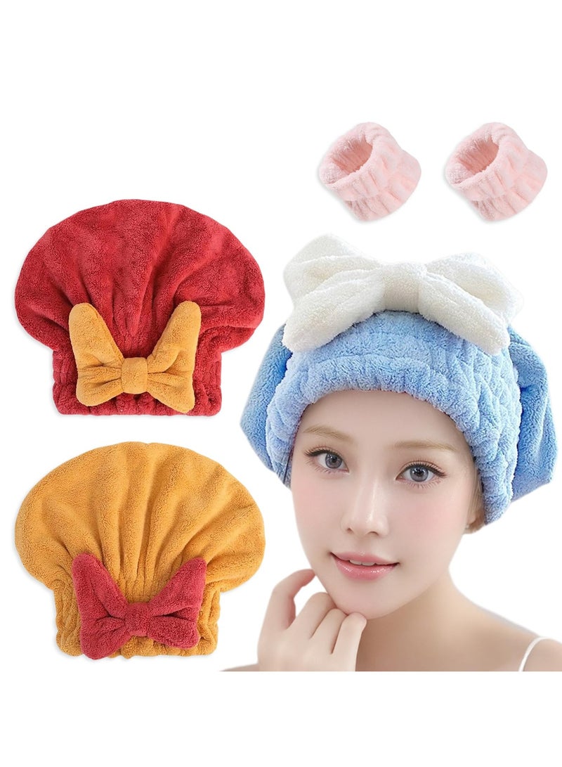 GNAFOTU New Super Absorbent Hair Towel Wrap for Wet Hair – Microfiber Towel Hair Wrap for Curly Hair Plopping and Extra Long Hair – Quick Drying, Frizz-Reducing, and Easy to Use - Image 1