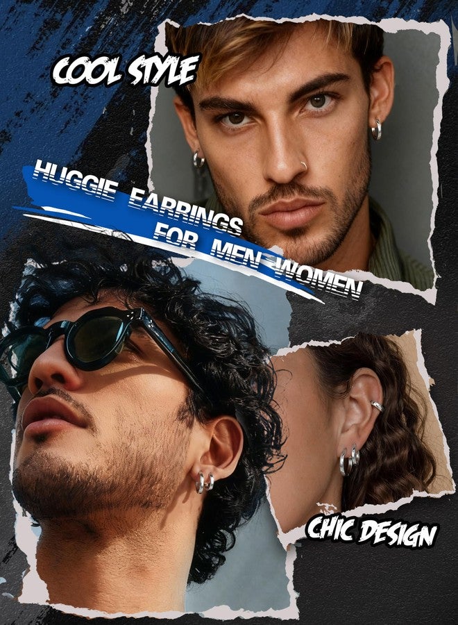 جي ستايل أقراط حلقية من الفولاذ المقاوم للصدأ من Jstyle، 3 أزواج، للرجال والنساء، مناسبة لثقب الأذن، مضادة للحساسية، متوفرة بأحجام 12/16/20 مم، بدون أحجار كريمة. - Image 5