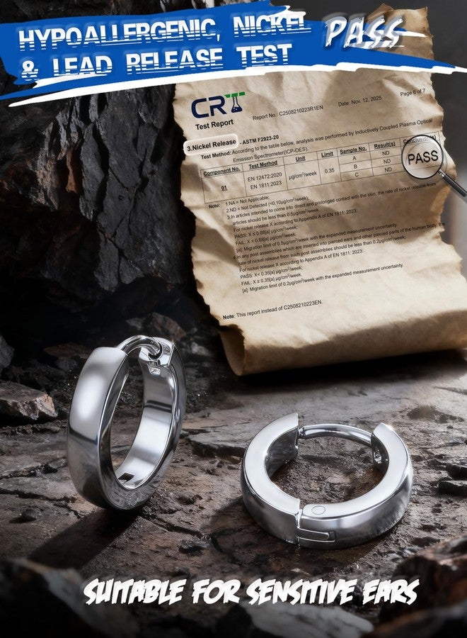 جي ستايل أقراط حلقية من الفولاذ المقاوم للصدأ من Jstyle، 3 أزواج، للرجال والنساء، مناسبة لثقب الأذن، مضادة للحساسية، متوفرة بأحجام 12/16/20 مم، بدون أحجار كريمة. - Image 2