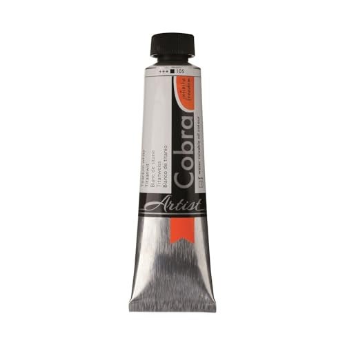 Talens Cobra Artist Water Mixable Oil Colour - Titanium White 40ml Tube - Image 5