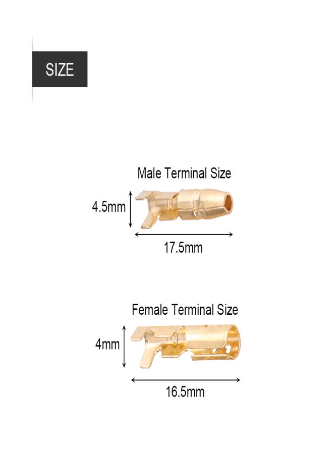 40pcs MF Brass Bullet 3.5mm Connector Terminal Male & Female GTC with Insulated Cover - Image 2