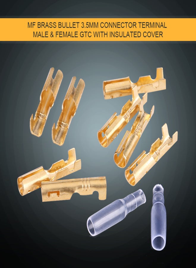40pcs MF Brass Bullet 3.5mm Connector Terminal Male & Female GTC with Insulated Cover - Image 1