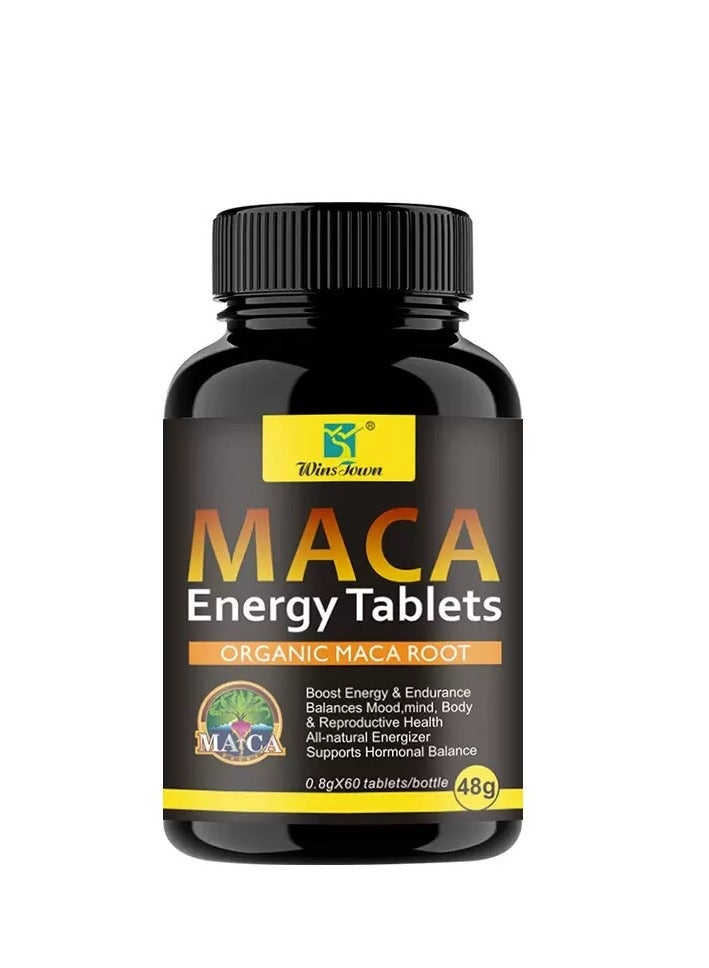 Wins Town Gold Maca Dietary Supplement, Regulates Hormonal Balance, Male Vitality Nutritional Support, Family Program Dietary Supplement, 60 Tablets/Bottle, HALAL Certified  - Image 1