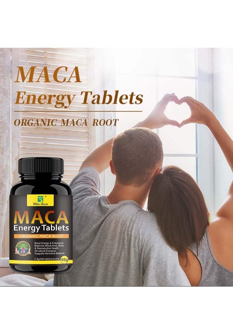 Wins Town Gold Maca Dietary Supplement, Regulates Hormonal Balance, Male Vitality Nutritional Support, Family Program Dietary Supplement, 60 Tablets/Bottle, HALAL Certified  - Image 3