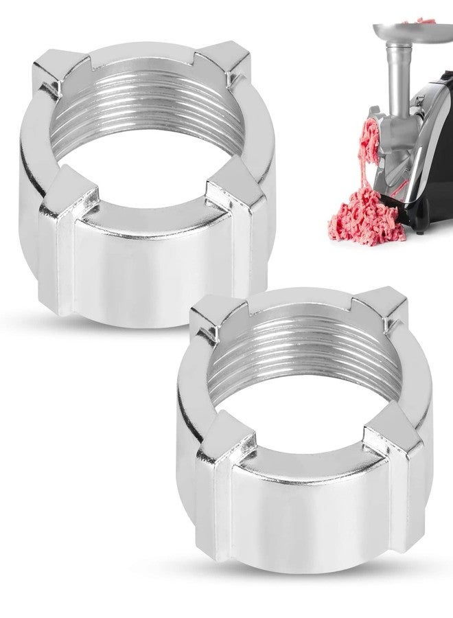 Beufee 2PCS Meat Grinder Nuts, Meat Grinder Parts Kitchen Supplies Meat Grinder Parts Stainless Steel Meat Grinder Nut Universal Meat Mincer Nut 6.2cm/2.4in for Meat Grinder - Image 1