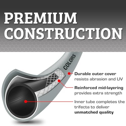 Flexzilla Colors SwivelGrip Garden Hose 5/8 in. x 50 ft., Lightweight All-Weather Water Hose, Durable and Flexible, Leak-Free Connections, Slate Grey - Image 2