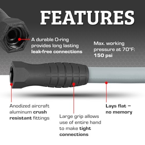 Flexzilla Colors SwivelGrip Garden Hose 5/8 in. x 50 ft., Lightweight All-Weather Water Hose, Durable and Flexible, Leak-Free Connections, Slate Grey - Image 4