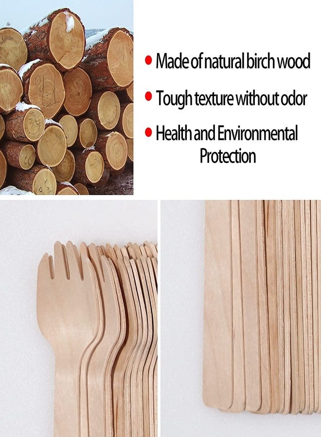 Adaamya® - Bio-degradable Wooden Forks Eco Friendly Disposable Spoons for Home Use, Party, Events Pack of 100 Pieces (5.5 in (140 MM)) - Image 5