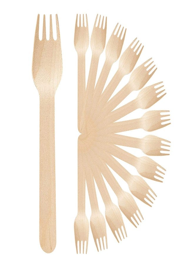 Adaamya® - Bio-degradable Wooden Forks Eco Friendly Disposable Spoons for Home Use, Party, Events Pack of 100 Pieces (5.5 in (140 MM)) - Image 1