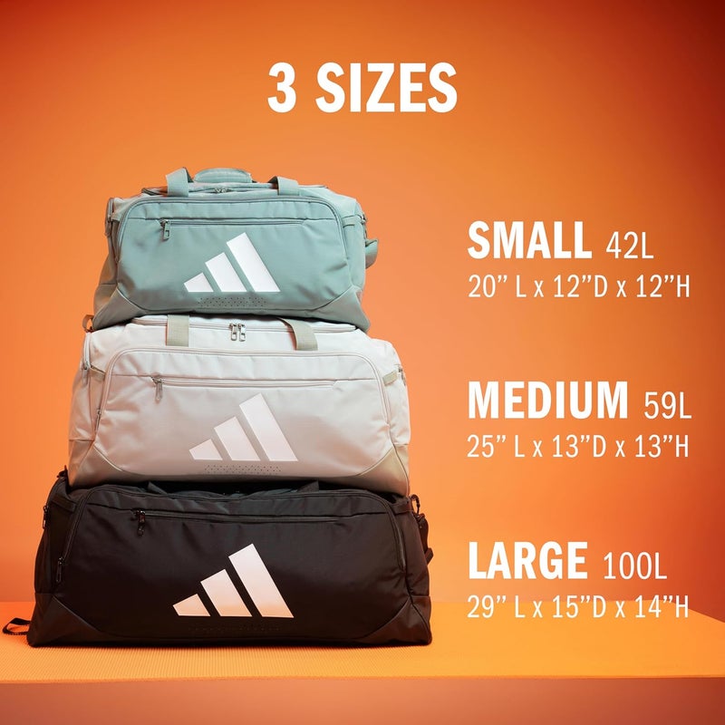 Adidas حقيبة دوفل أديداس ديفندر 50 الرياضية للسفر للرجال والنساء باللون الأسود متوسطة الحجم 59 لتر - Image 4