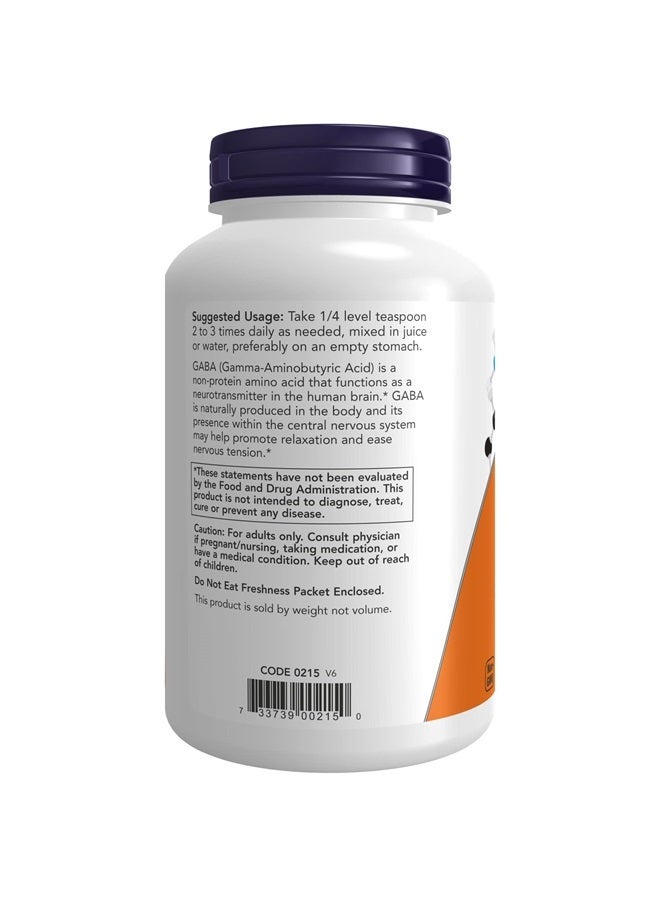 now Supplements, GABA (Gamma-Aminobutyric Acid) Powder, Neurotransmitter Support*, 6-Ounce - Image 3