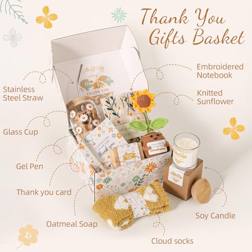 EXTALOW Thank You Gifts for Women,10PCS Teacher Appreciation Gifts,Birthday Gift Basket,Employee Appreciation Gift for Coworkers Women Teachers Friends Mom Her Boss Nurse Secretary with Thanks Cards - Image 2