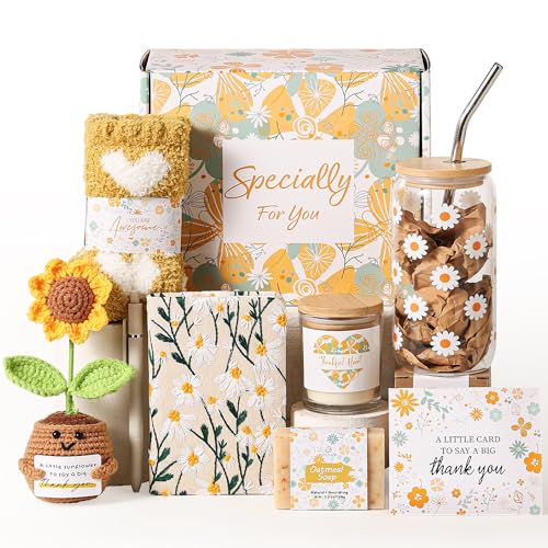 EXTALOW Thank You Gifts for Women,10PCS Teacher Appreciation Gifts,Birthday Gift Basket,Employee Appreciation Gift for Coworkers Women Teachers Friends Mom Her Boss Nurse Secretary with Thanks Cards - Image 1