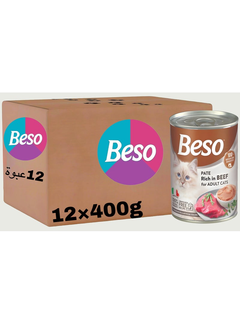 Beso Wet cat food (12 packs) - Beso - Beef - 12 × 400g  - Image 1