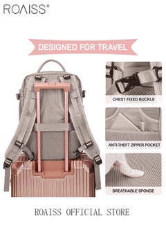 roaiss Travel Backpack for Men Women Carry On Backpack with USB Charging Port Shoe Compartment Flight Approved College School Bag Casual Knapsack for Weekender Business Hiking  - Image 4