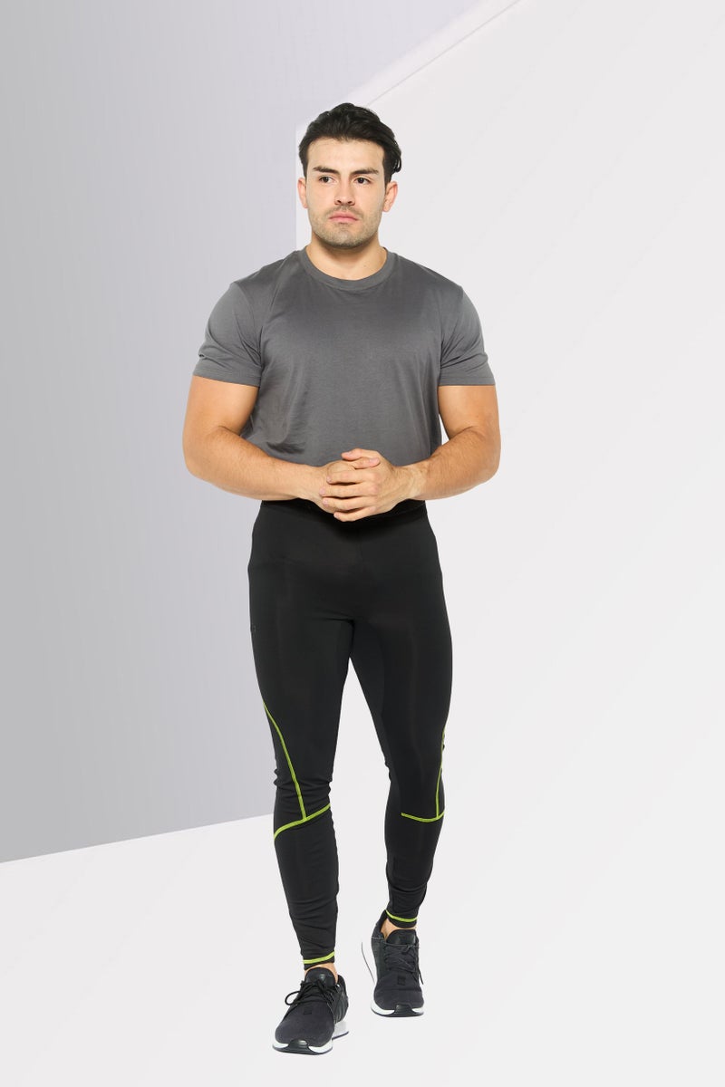 Lacoste Sport Men Tight Fit Training Leggings, Black - Image 2