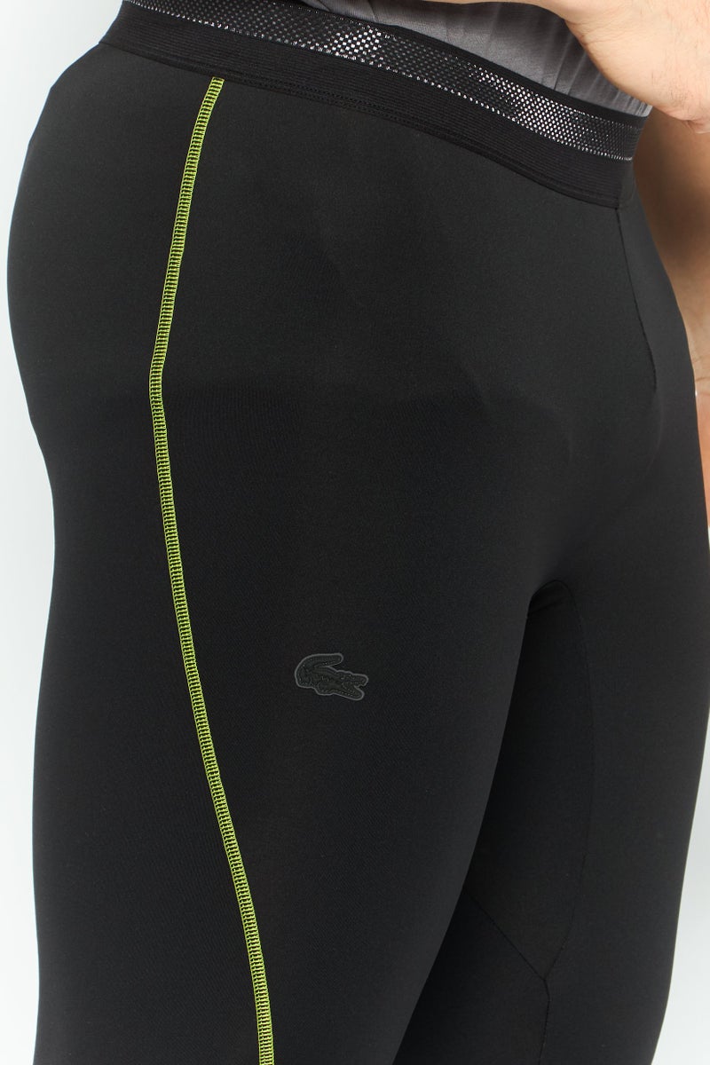 Lacoste Sport Men Tight Fit Training Leggings, Black - Image 3