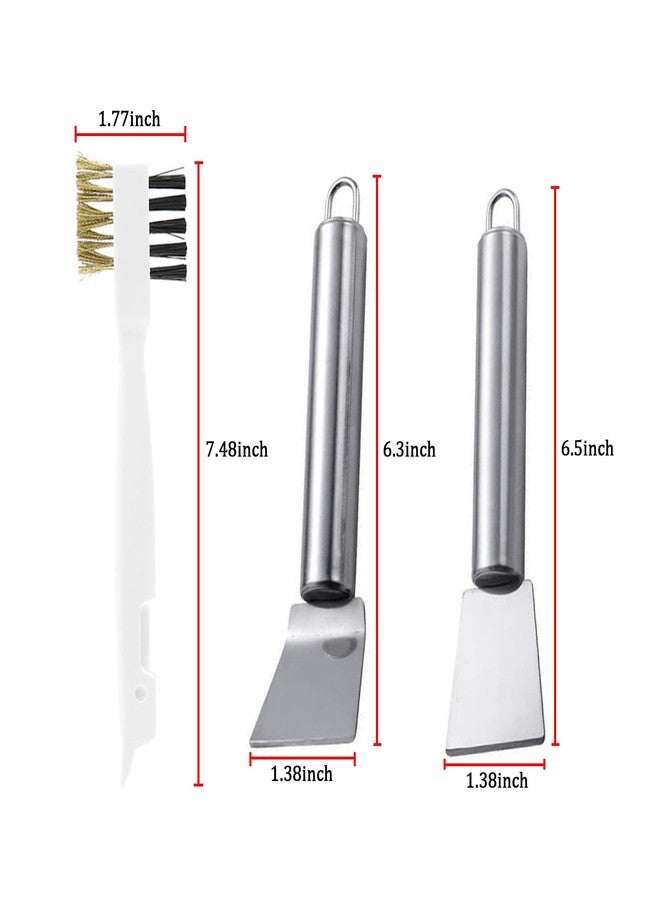 BetterJonny 3 Pcs Kitchen Cleaning Scrub Brush Set, Brass Wire Rust Cleaner Brushes & Cooktop Scraper, Perfect for Pots, Pans, Kitchen, Tile, and Household Cleaning - Image 2