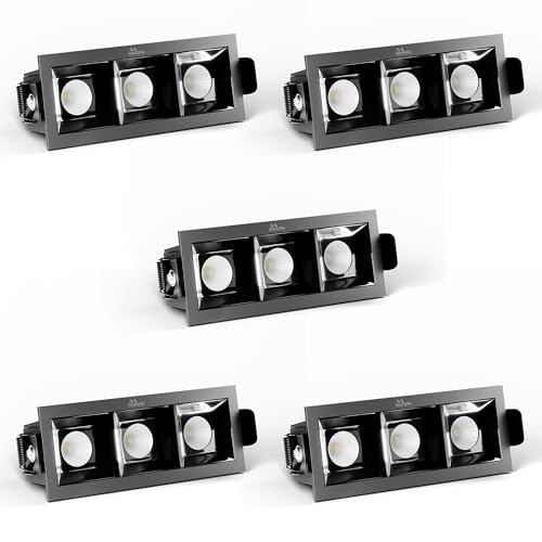Murphy Aluminium 10W Black Finish Square Laser Surface Led Cob Spot, Focus, Down Ceiling Light, Surface Light (Warm White, Pack Of 5), With 2 Years Warranty - Image 1