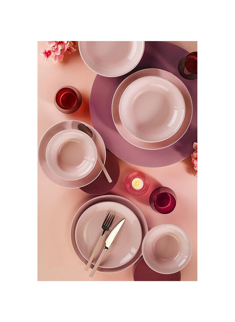 Kutahya Porselen - Kutahya Porcelain Dinner Set 24 Pieces Round Brown Hera Kutahya Turkish Beige 8697828897060 - Image 1